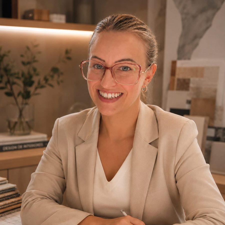 Luciana Vettorazzi em seu estúdio de design de interiores em Sorocaba, SP